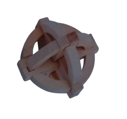 Joc de logica IQ, Set 6 piese, Lu Ban Lock, Demonteaza si monteaza [6]