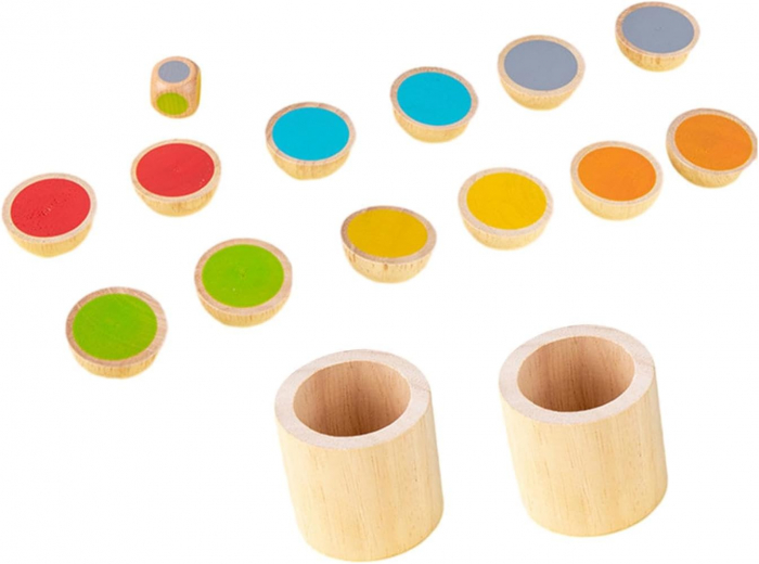Joc de memorie si potrivire a culorilor, Memory Dice, lemn, Montessori, 3 ani+, Edujucarii [7]