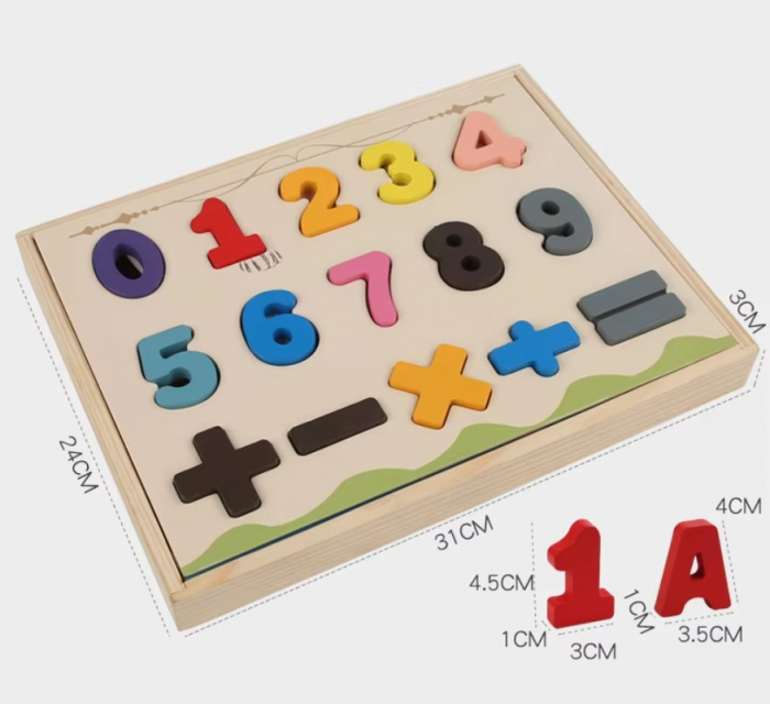 Puzzle educativ din lemn – Litere și Cifre | Joc Alphanumeric Pairings pentru copii 3+ ani [6]