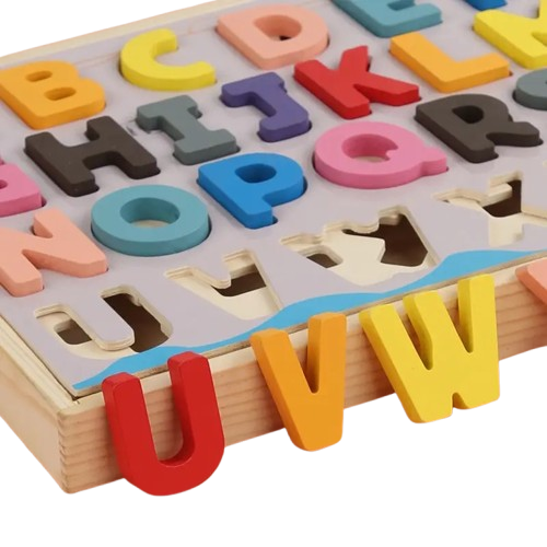 Puzzle educativ din lemn – Litere și Cifre | Joc Alphanumeric Pairings pentru copii 3+ ani [4]