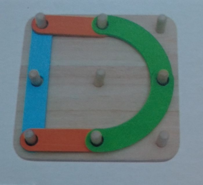 Joc din lemn, Montessori, Geoboard cu litere si cifre [5]