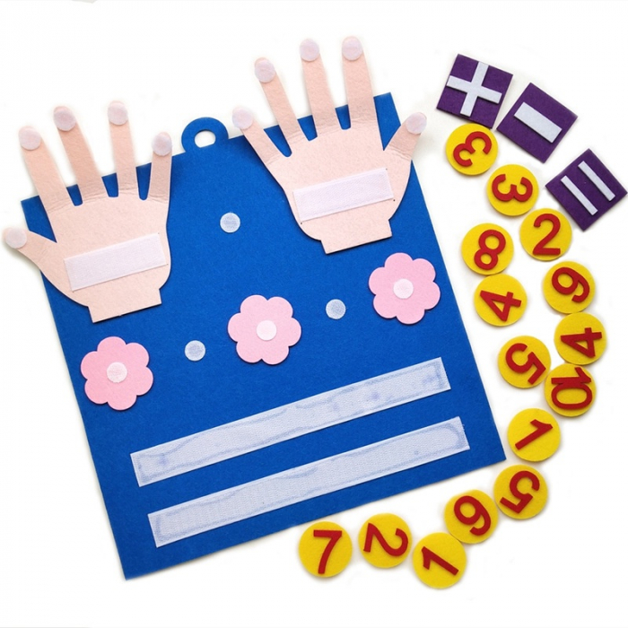 Joc Educational de Numarat pe Degete si Operatii Matematice - O Modalitate Distractiva de Invatare, Fetru, 32 x 30 cm, Edujucarii [3]