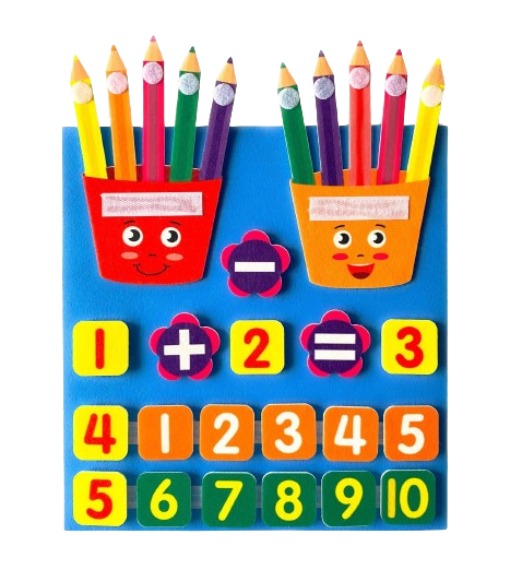 Joc matematic educativ, Invatam Adunarea si Scaderea, fetru, 32x30 cm, 3 ani+, Edujucarii [1]