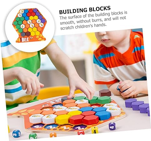 Joc educativ Construieste un fagure, Montessori, lemn, 3 ani+, EduJucarii [7]