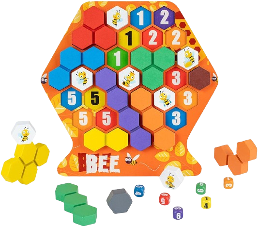 Joc educativ Construieste un fagure, Montessori, lemn, 3 ani+, EduJucarii [1]