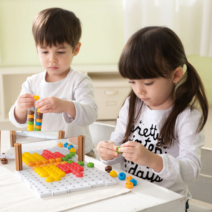 Joc educativ de dezvoltare a imaginatiei si creativitatii, Mozaic 2D, 3D,  3 ani+, Edujucarii [3]