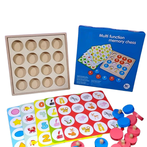 Joc educativ de memorie  si asociere „Multi Function Memory Chess”, 3 ani+, EduJucarii [3]