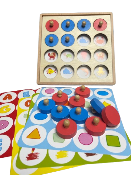 Joc educativ de memorie  si asociere „Multi Function Memory Chess”, 3 ani+, EduJucarii [2]
