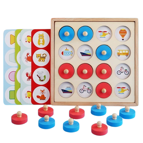 Joc educativ de memorie  si asociere „Multi Function Memory Chess”, 3 ani+, EduJucarii [5]