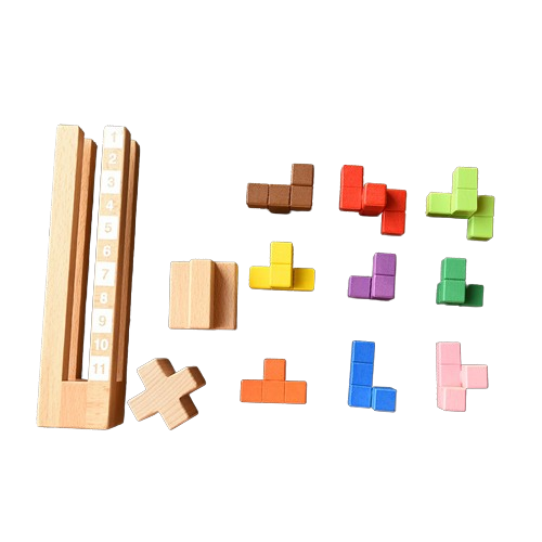 Joc educativ de potrivire forme, Turn tetris, lemn, Montessori, 3 ani+, EduJucarii [12]