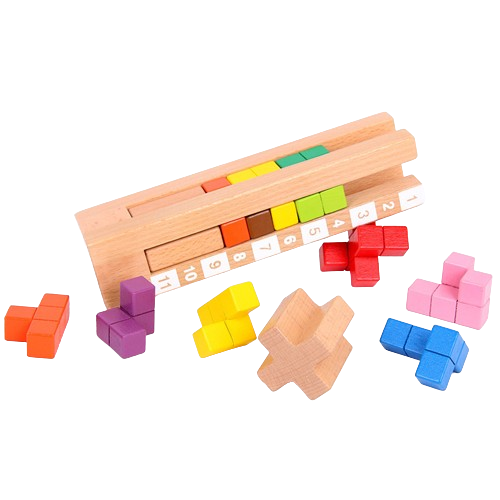 Joc educativ de potrivire forme, Turn tetris, lemn, Montessori, 3 ani+, EduJucarii [8]