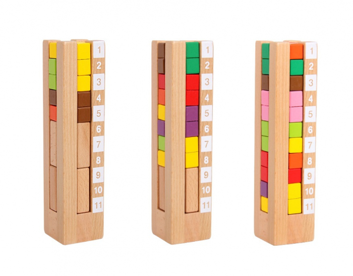Joc educativ de potrivire forme, Turn tetris, lemn, Montessori, 3 ani+, EduJucarii [10]
