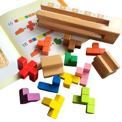 Joc educativ de potrivire forme, Turn tetris, lemn, Montessori, 3 ani+, EduJucarii [3]
