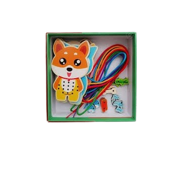 Joc educativ din lemn de snuruit animalute, Montessori, Rope Toys, 3 ani+ [3]