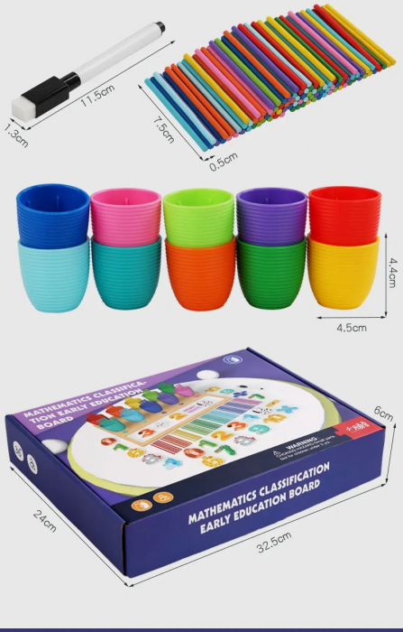 Joc Educativ din Lemn, Matematica cu Cifre si Betisoare, EduJucarii, 3 ani+ [4]