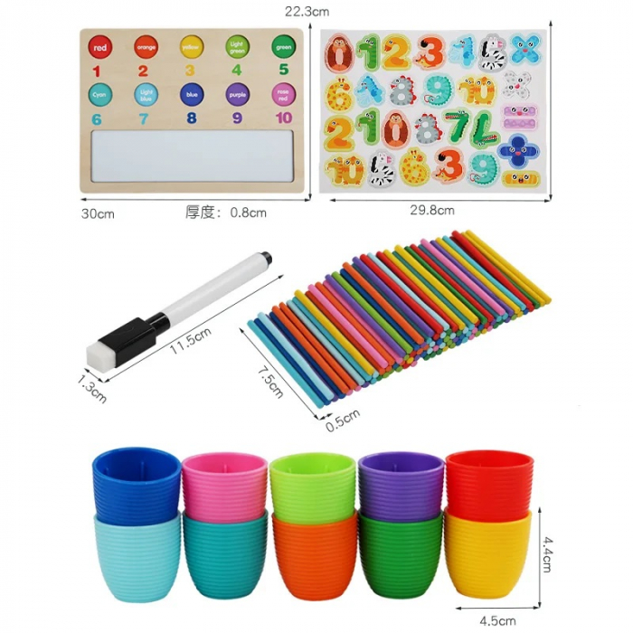 Joc Educativ din Lemn, Matematica cu Cifre si Betisoare, EduJucarii, 3 ani+ [6]