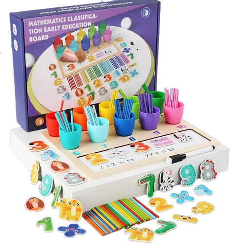 Joc Educativ din Lemn, Matematica cu Cifre si Betisoare, EduJucarii, 3 ani+ [1]