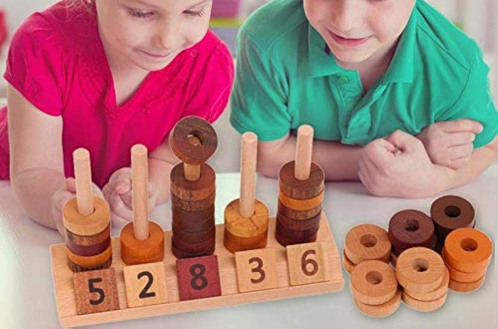 Joc educativ din lemn, Numaratoare, Calcule si operatiuni matematice, Montessori, Abac lemn, Digital Pillar, 2 ani+, EduJucarii [8]