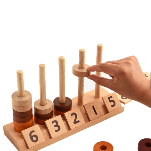 Joc educativ din lemn, Numaratoare, Calcule si operatiuni matematice, Montessori, Abac lemn, Digital Pillar, 2 ani+, EduJucarii [6]