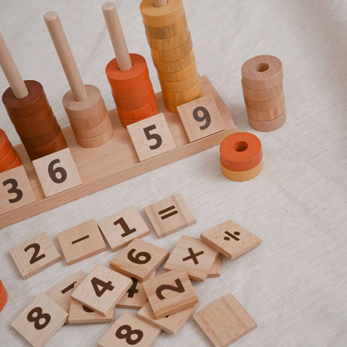 Joc educativ din lemn, Numaratoare, Calcule si operatiuni matematice, Montessori, Abac lemn, Digital Pillar, 2 ani+, EduJucarii [5]
