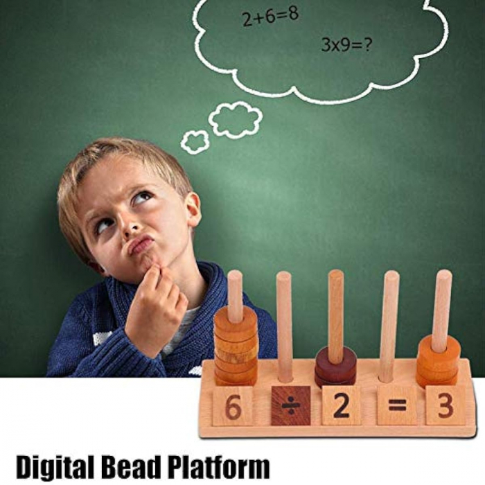 Joc educativ din lemn, Numaratoare, Calcule si operatiuni matematice, Montessori, Abac lemn, Digital Pillar, 2 ani+, EduJucarii [4]