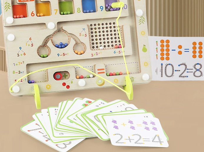 Joc educativ magnetic pentru copii, Labirint magnetic, Limba romana, Educatia timpurie a culorilor si matematicii, 3 ani+, Edujucarii [5]