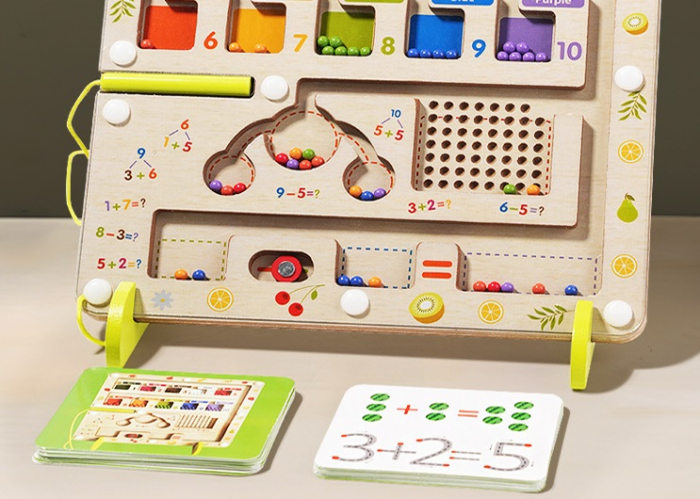 Joc educativ magnetic pentru copii, Labirint magnetic, Limba romana, Educatia timpurie a culorilor si matematicii, 3 ani+, Edujucarii [4]