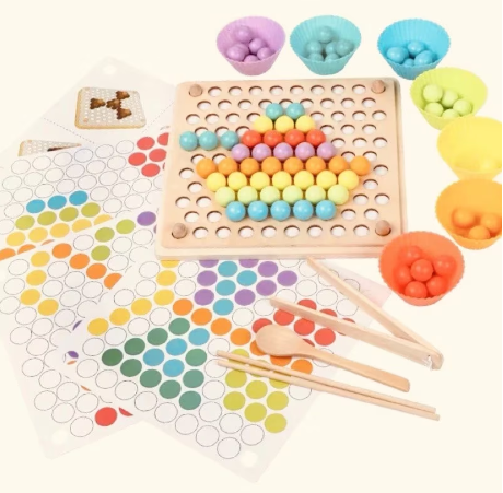 Joc educativ Montessori din lemn, pentru memorie, potrivire si sortare, 3 ani + [2]