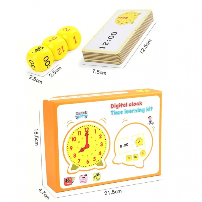 Jocul Educativ Montessori pentru Copii, Ceasul, 28 Piese, 3 Ani [6]