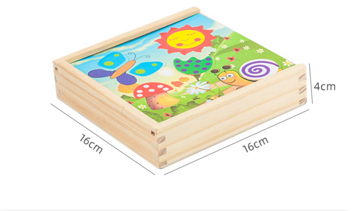 Joc educativ, Puzzle din lemn cu 18 piese inserabile, Graph Intelligence box, 3 ani+, Edujucarii [9]