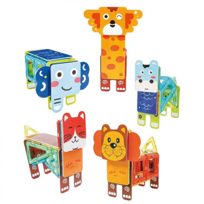 Joc Educativ si Creativ, Set magnetic de construit cu animalute, 98 Piese, 3 ani+ [2]