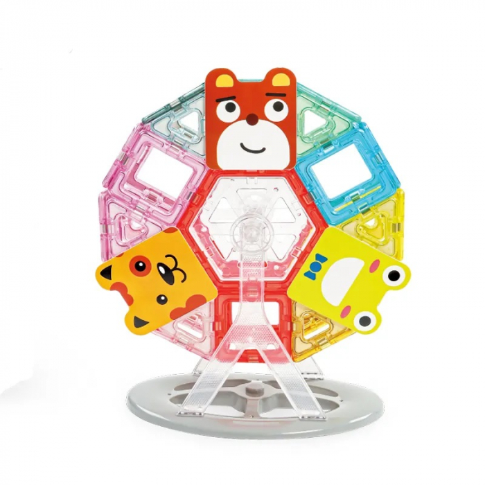 Joc Educativ si Creativ, Set magnetic de construit cu animalute, 98 Piese, 3 ani+ [6]