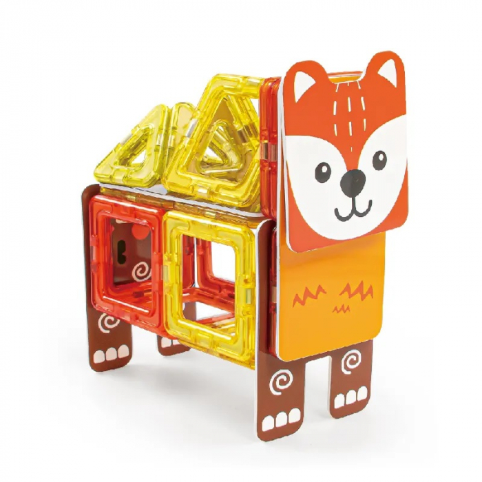 Joc Educativ si Creativ, Set magnetic de construit cu animalute, 98 Piese, 3 ani+ [5]