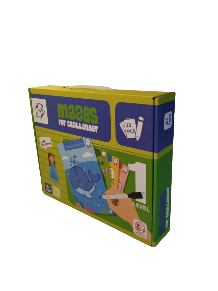 Joc Labirinturi cu 25 de Planse Reutilizabile, educative, Nivel 1, 3 ani+ [4]