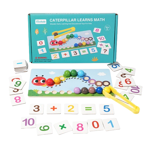 Joc Logaritmic  Omida de sortare, indemanare, asociere culori si operatii matematice, bile colorate din lemn, Joc tip Montessori, 3 ani+, EduJucarii [2]