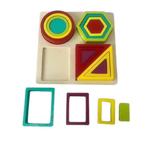 Joc logic de potrivire forme geometrice Shape and Ferrule, Montessori, lemn, 3 ani+, EduJucarii [5]