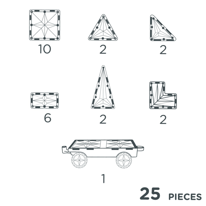 Joc magnetic de construit cu set de roti 25 piese, Cleverclixx [5]
