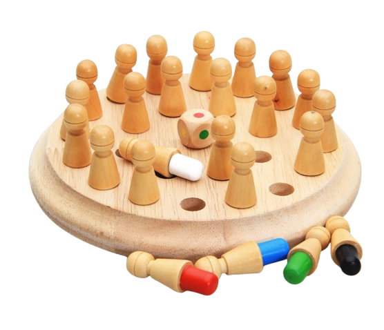 Joc memorie din lemn din lemn cu pioni colorati, Memory Chess, 3 ani+, EduJucarii [1]