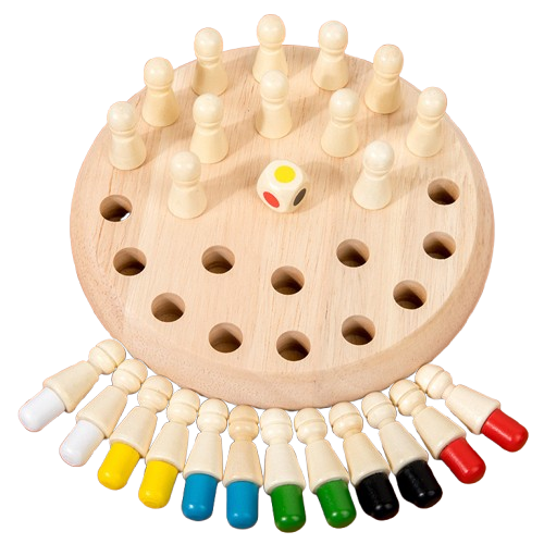 Joc memorie din lemn din lemn cu pioni colorati, Memory Chess, 3 ani+, EduJucarii [2]