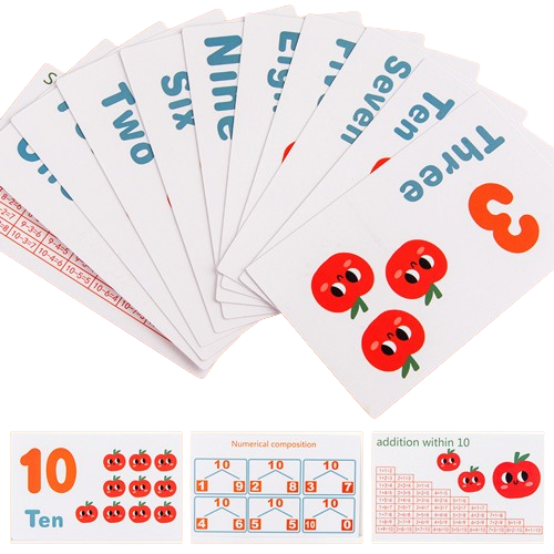 Joc Montessori de Matematica si Indemanare, Pomul cu Mere, 10 mere, 10 cartonase, 3 ani+, EduJucarii [8]