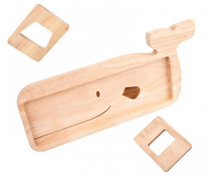 Joc Montessori de recunoastere,  asociere culori si forme geometrice, Piosso Balena, lemn, 18 luni +, Edujucarii [14]