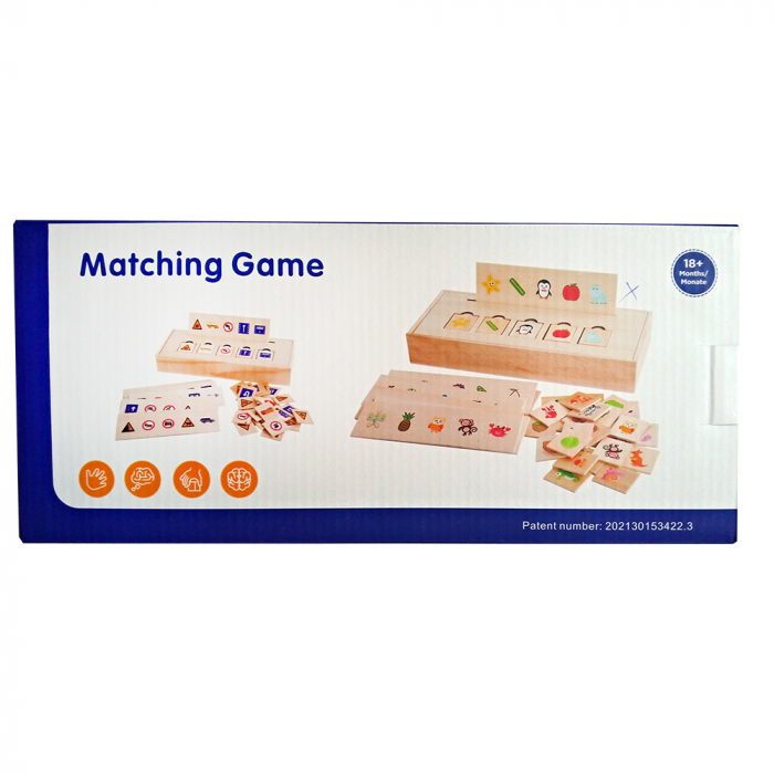 Joc Montessori, sortator de imagini din lemn pentru dezvoltarea gandirii cognitive a copilului, Matching game [2]