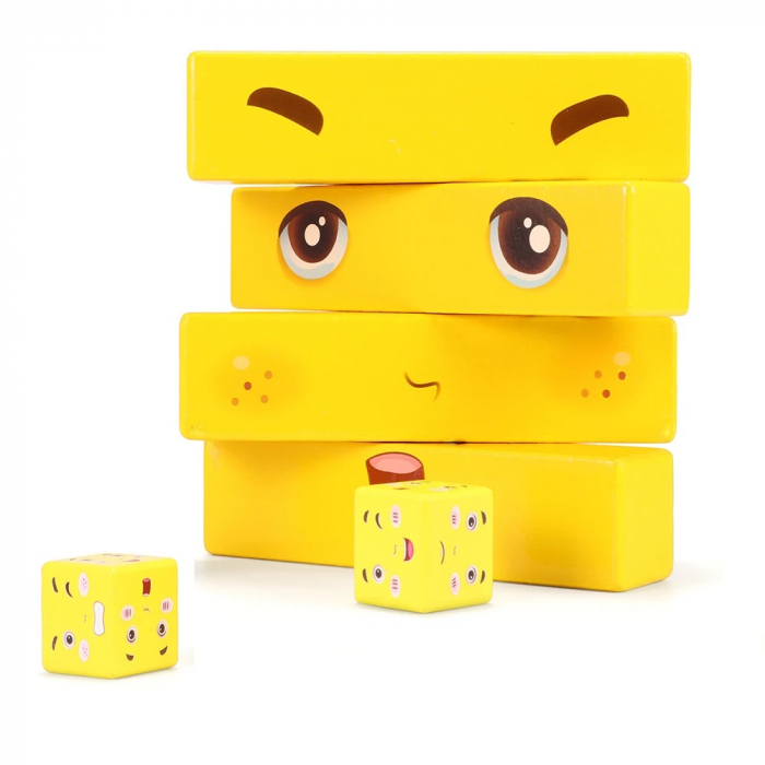 Puzzle cuburi lemn, Emotii, 6 piese - oem [2]