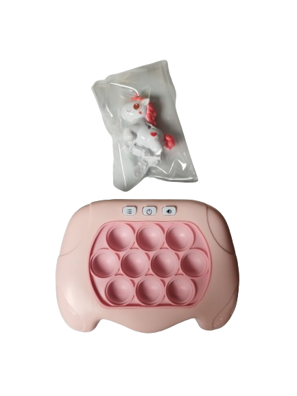 Joc Pop It electronic, interactiv, consola pentru copii si adulti, Antistres, Sunete si Lumini, Portabil, 4 Moduri, Multiplayer, Memorie, Score Mode, Squeeze Poppet, Antistres, unicorn alb [5]
