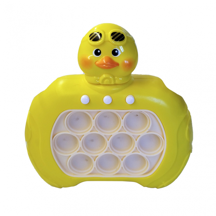 Joc Pop It electronic, interactiv, consola pentru copii si adulti, Antistres, Sunete si Lumini, Portabil, multe Niveluri, 4 Moduri, Multiplayer, Memorie, Score Mode, Squeeze Poppet, Antistres, Pui [4]
