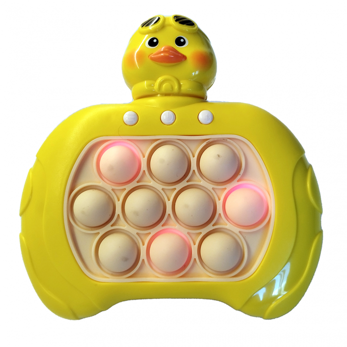 Joc Pop It electronic, interactiv, consola pentru copii si adulti, Antistres, Sunete si Lumini, Portabil, multe Niveluri, 4 Moduri, Multiplayer, Memorie, Score Mode, Squeeze Poppet, Antistres, Pui [2]