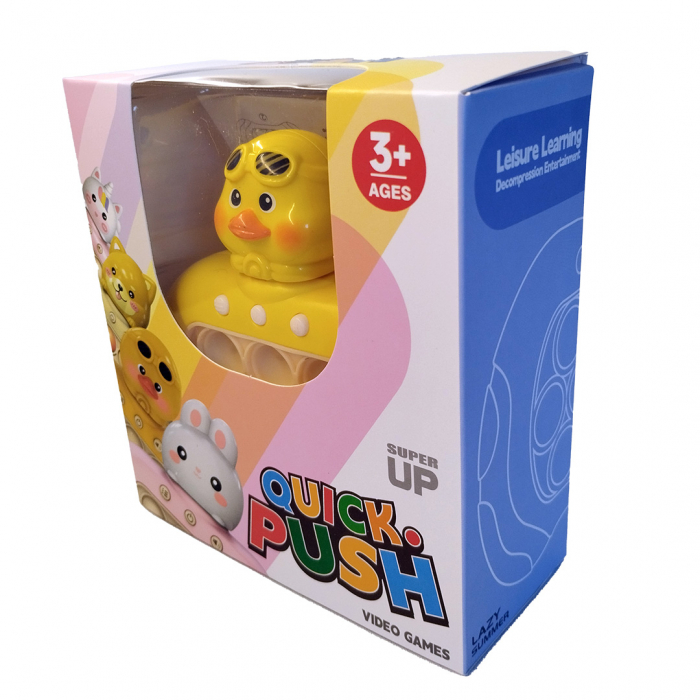 Joc Pop It electronic, interactiv, consola pentru copii si adulti, Antistres, Sunete si Lumini, Portabil, multe Niveluri, 4 Moduri, Multiplayer, Memorie, Score Mode, Squeeze Poppet, Antistres, Pui [6]