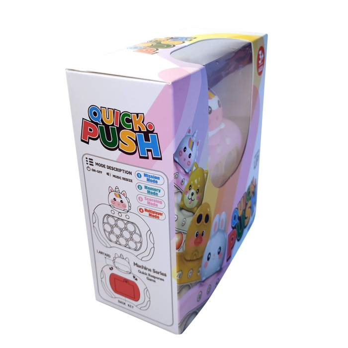 Joc Pop It electronic, interactiv, consola pentru copii si adulti, Antistres, Sunete si Lumini, Portabil, multe Niveluri, 4 Moduri, Multiplayer, Memorie, Score Mode, Squeeze Poppet, Antistres, Unicorn [5]