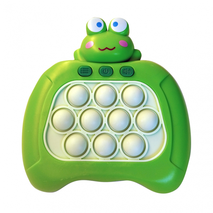 Joc Pop It electronic, interactiv, consola pentru copii si adulti, Antistres, Sunete si Lumini, Portabil, 200 Niveluri, 4 Moduri, Multiplayer, Memorie, Score Mode, Squeeze Poppet, Antistres, Broscuta [1]