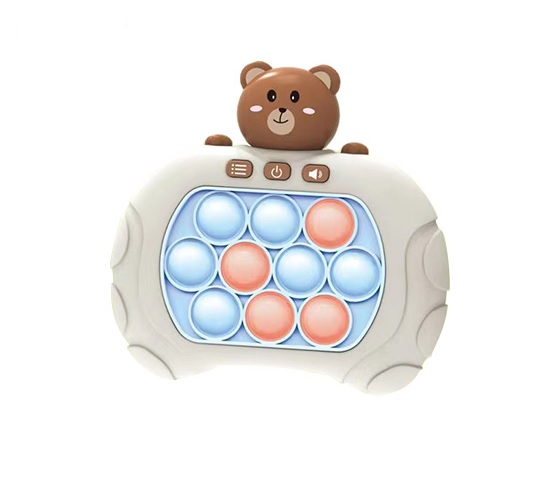 Joc Pop It electronic, interactiv, consola pentru copii si adulti, Antistres, Sunete si Lumini, Portabil, multe Niveluri, 4 Moduri, Multiplayer, Memorie, Score Mode, Squeeze Poppet, Antistres, Urs [1]